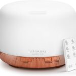 ASAKUKI Oil Diffuser with Essential Oils Set, 500ml Aromatherapy Humidifier with 14 LED Colors & Auto Shut-Off - 6 Oil Gift for Mom (Lavender Eucalyptus Tea Tree Orange Peppermint Lemongrass)